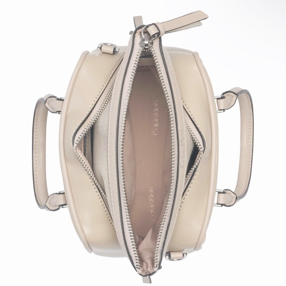 NWT Calvin Klein Malachite Organizational Bag Mini Satchel Crossbody - Tan - Picture 4 of 6